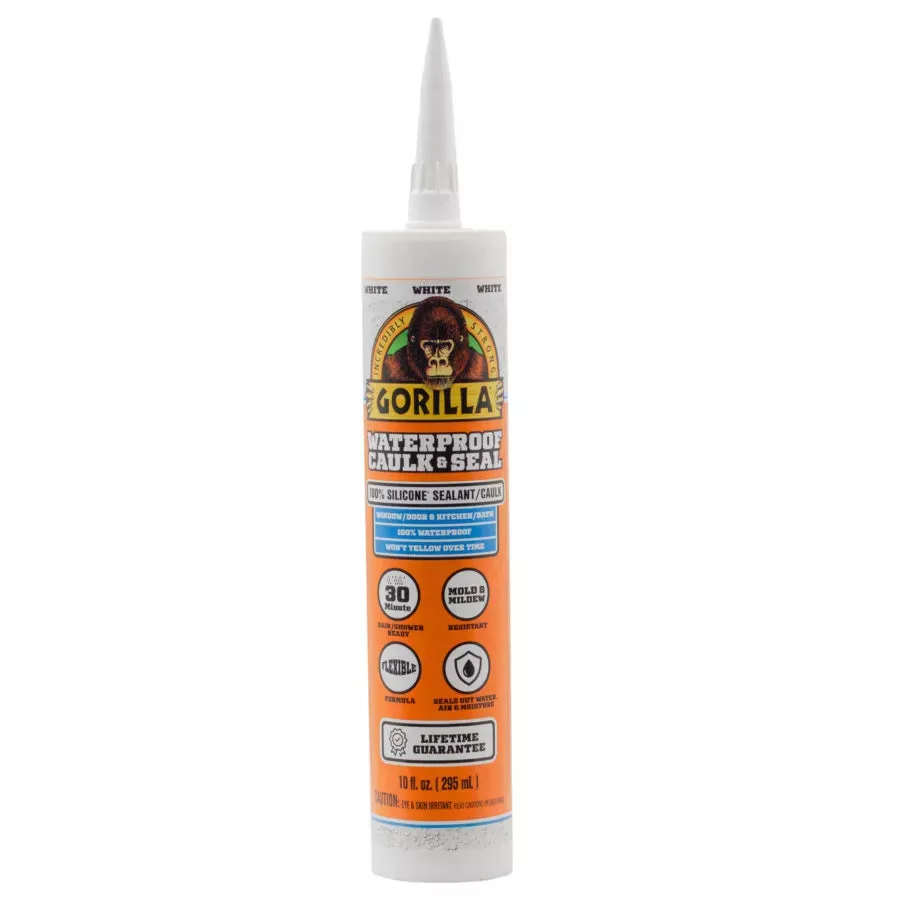 10 OZ Waterproof Caulk & Seal 100% Silicone Sealant - WHITE