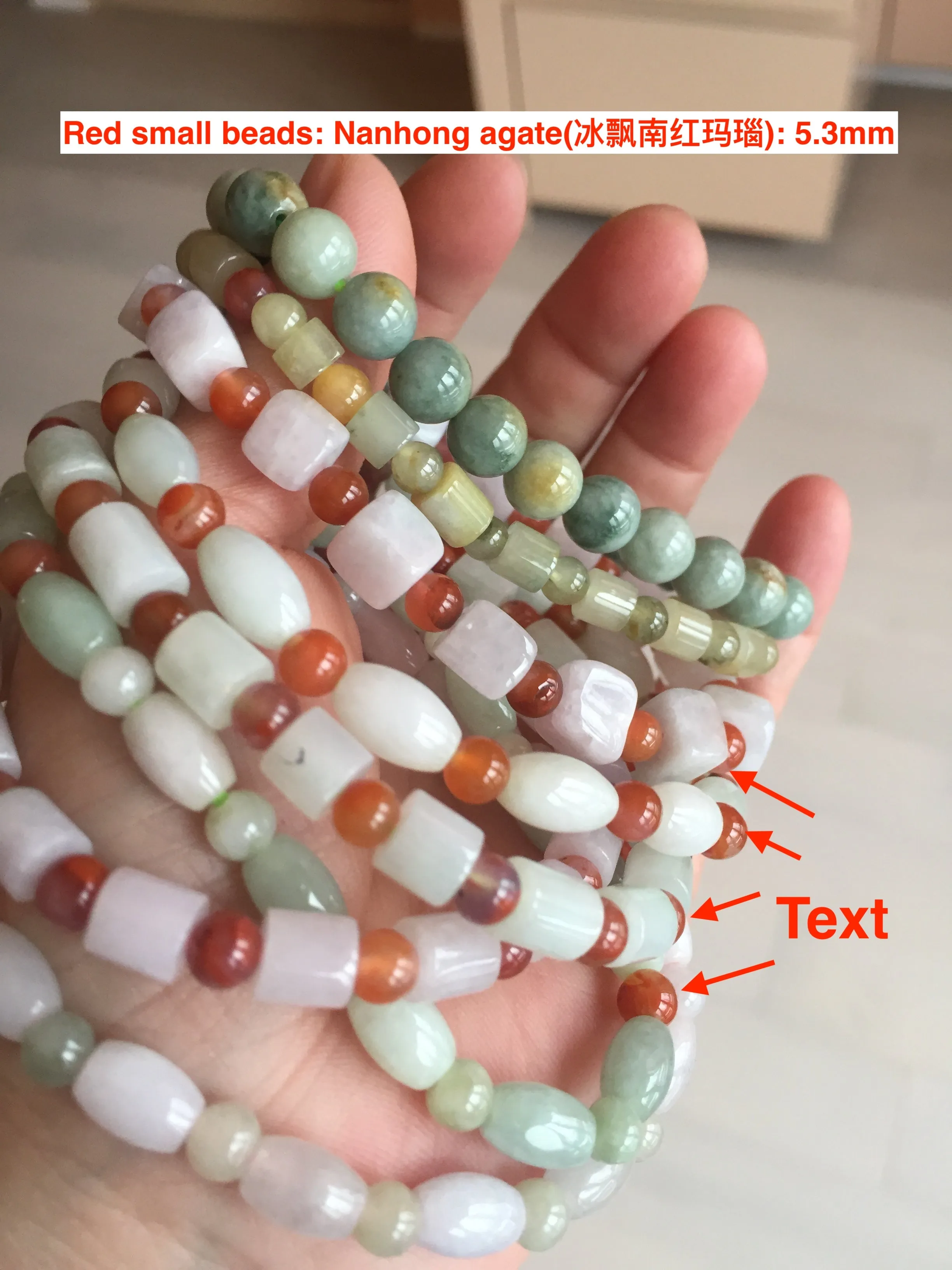 100% natural type A icy watery light purple/green/white jadeite jade bead bracelet BK109