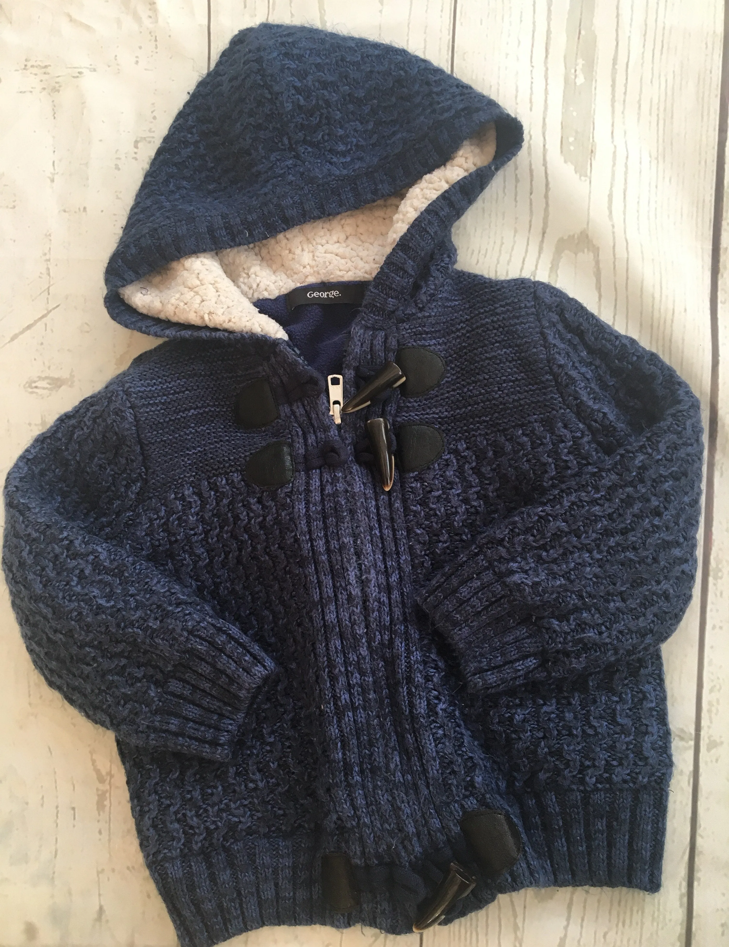 18-24 Months Fleece Lined Knitted Zipped Hoodie