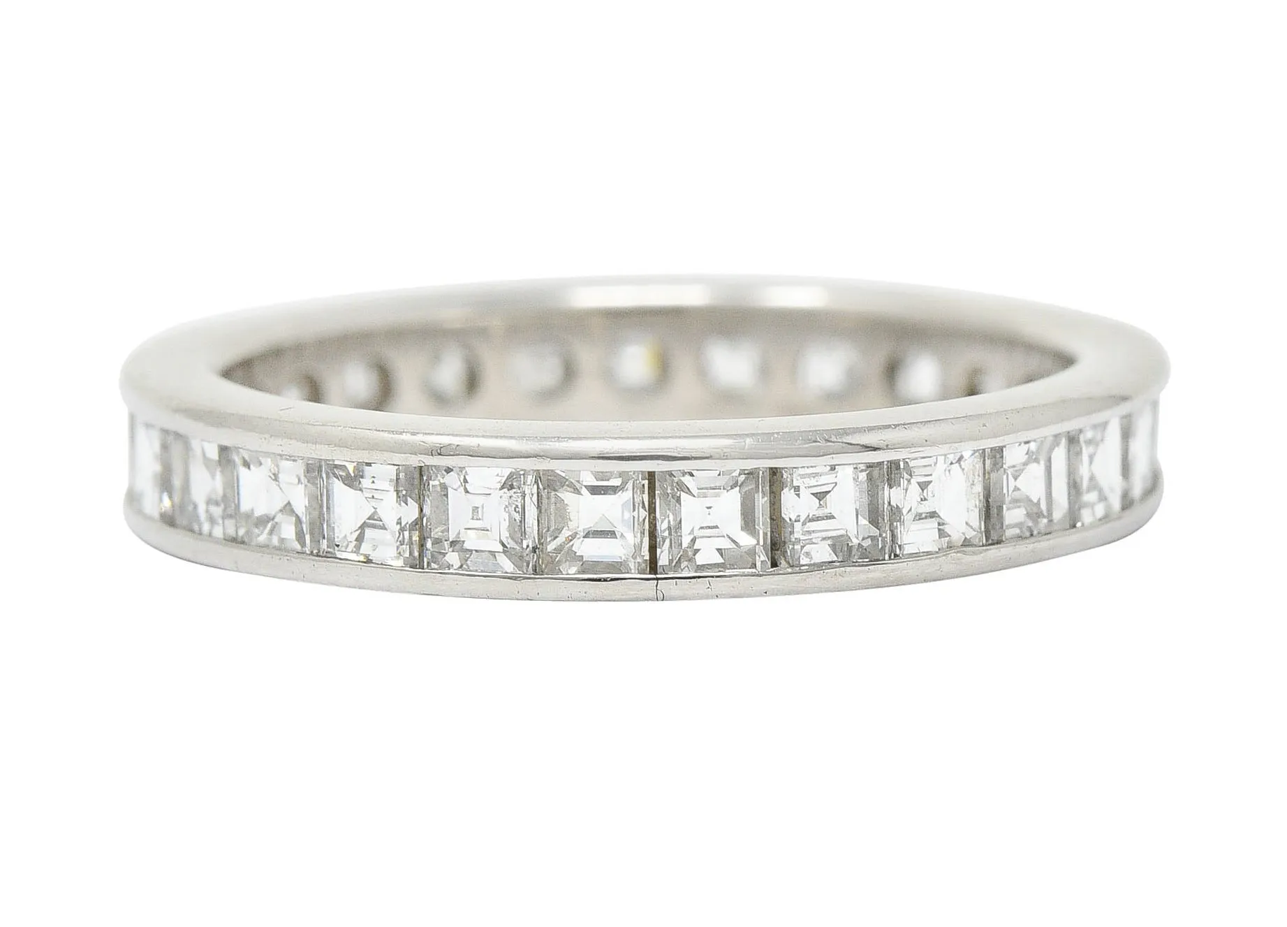 1950's Mid-Century 2.00 CTW Diamond Platinum Eternity Band Ring