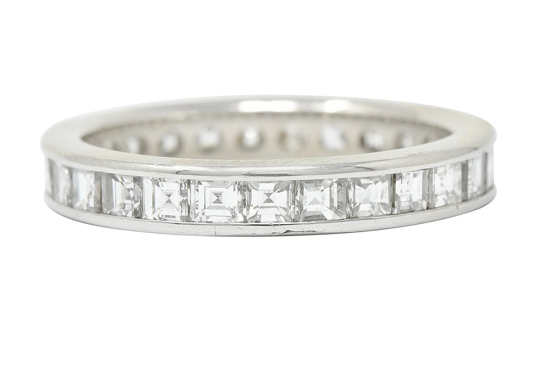 1950's Mid-Century 2.00 CTW Diamond Platinum Eternity Band Ring