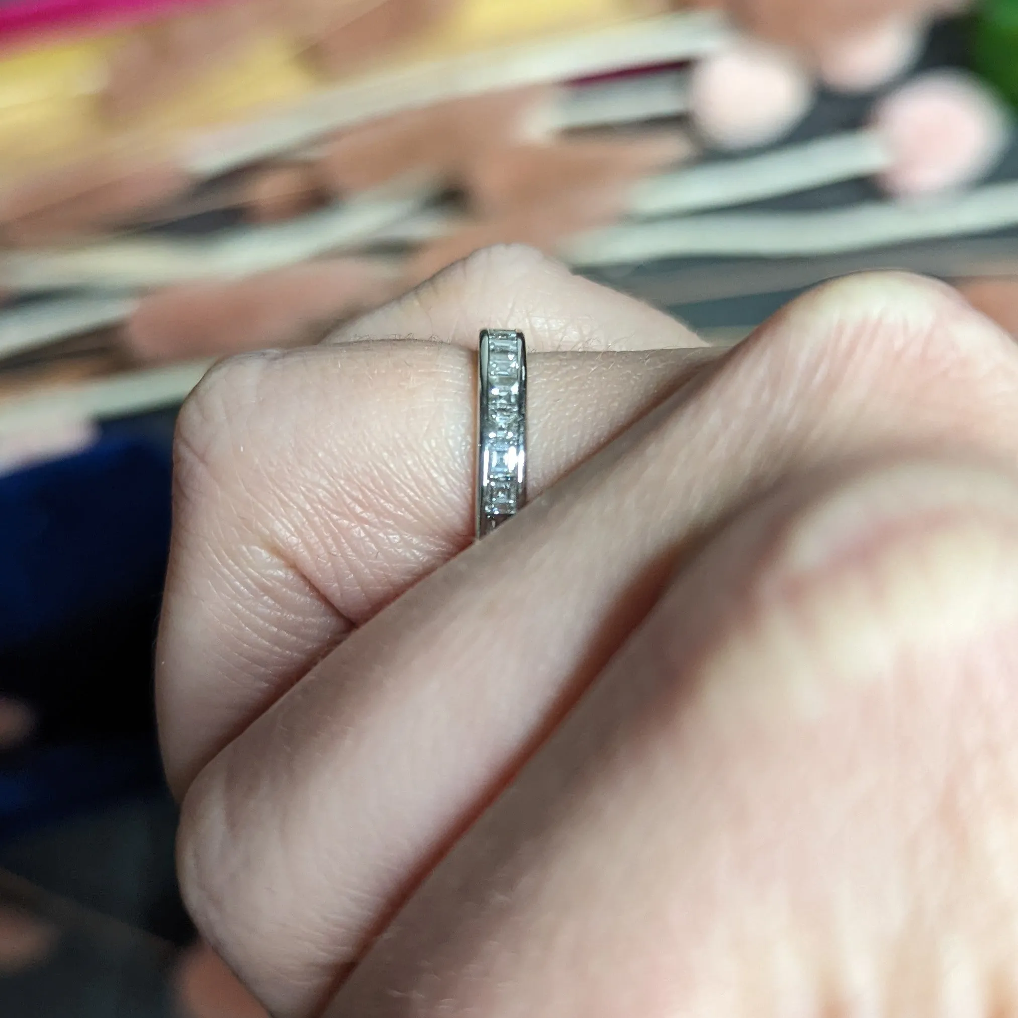 1950's Mid-Century 2.00 CTW Diamond Platinum Eternity Band Ring