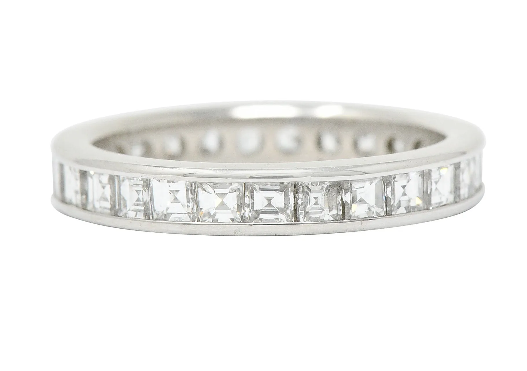 1950's Mid-Century 2.00 CTW Diamond Platinum Eternity Band Ring