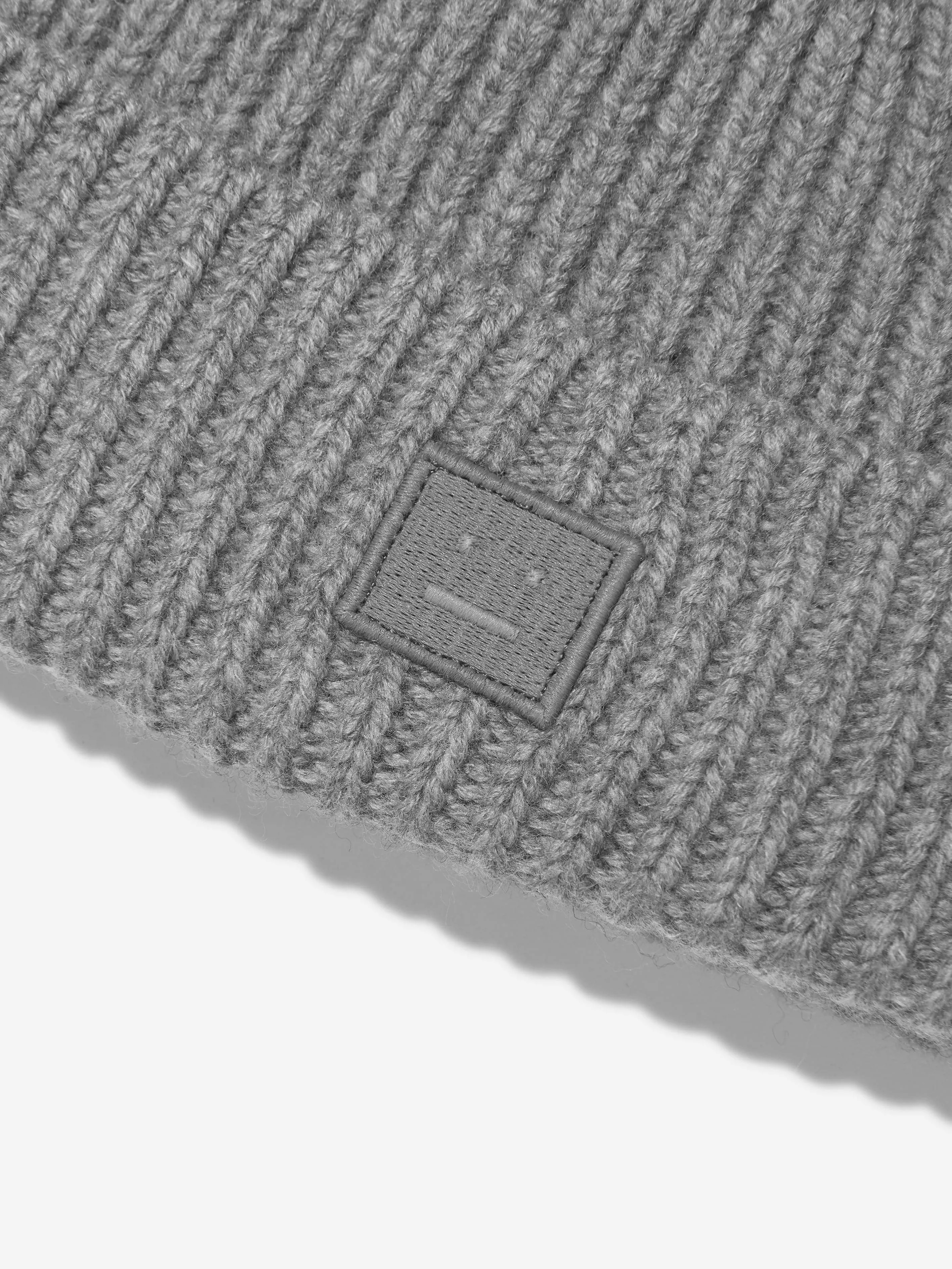 Acne Studios Kids Wool Beanie Hat in Grey