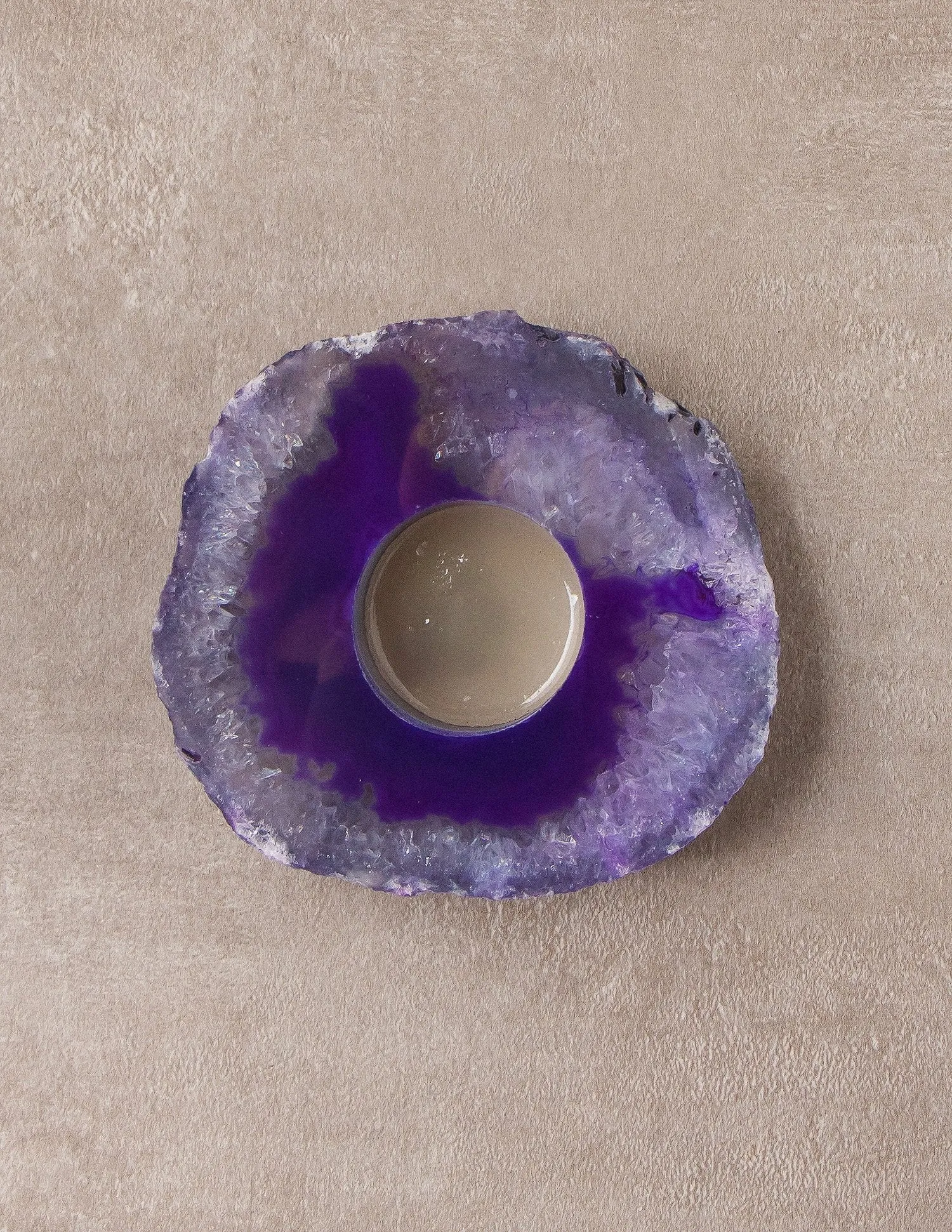 Agate Candle Holder - Purple