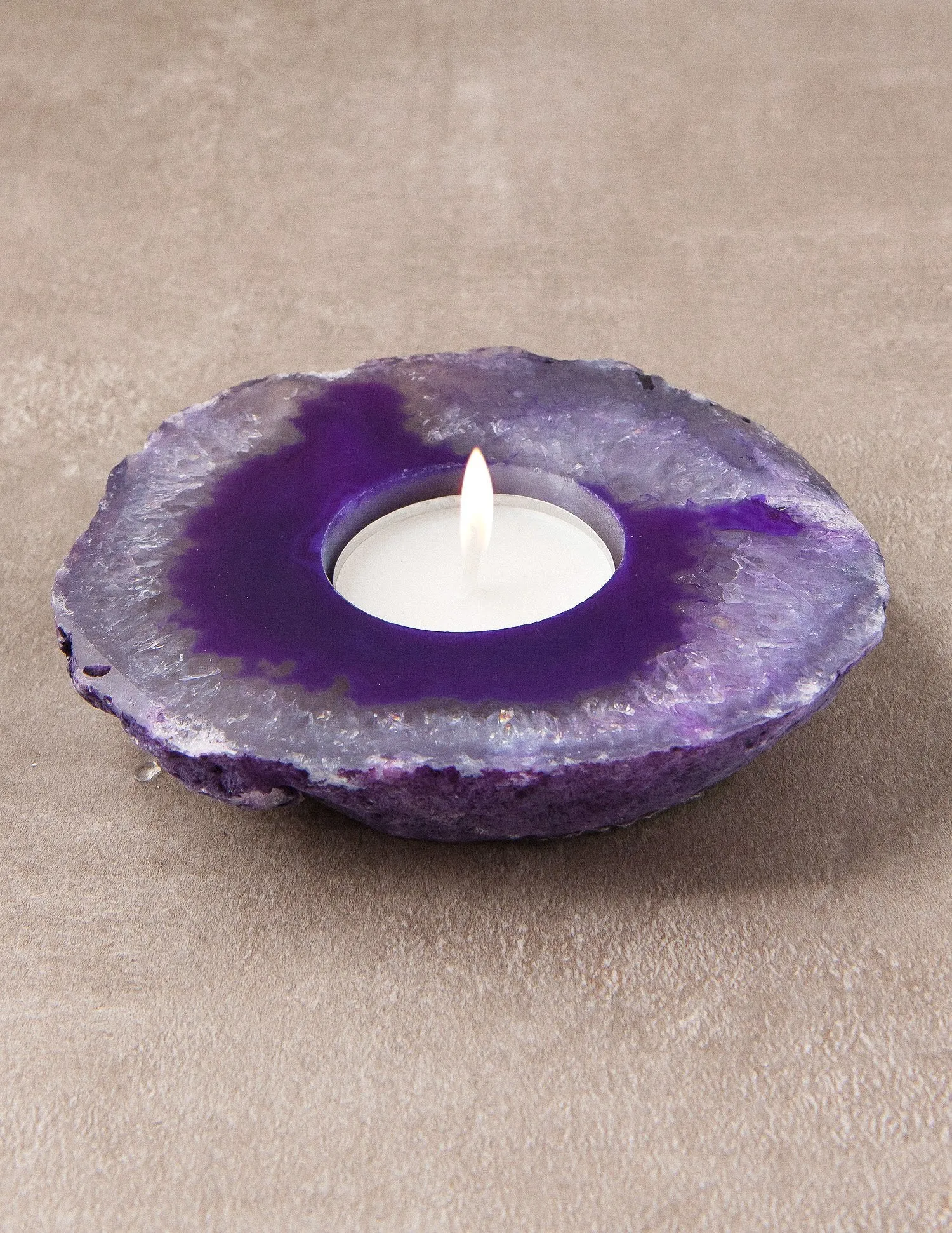 Agate Candle Holder - Purple