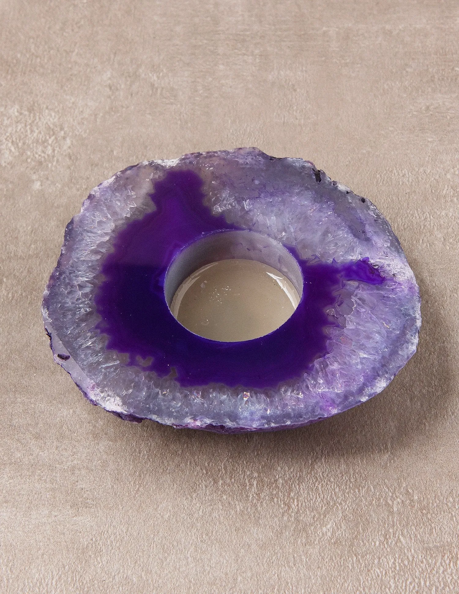 Agate Candle Holder - Purple