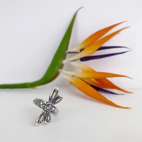 Amethyst Dragonfly Ring - VR439