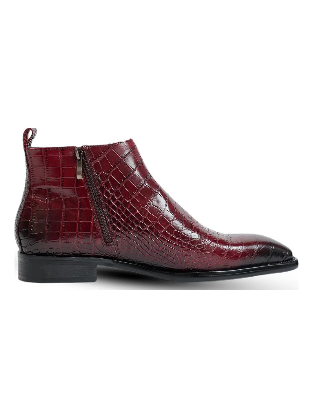 Antilia Croco Burgundy Boots