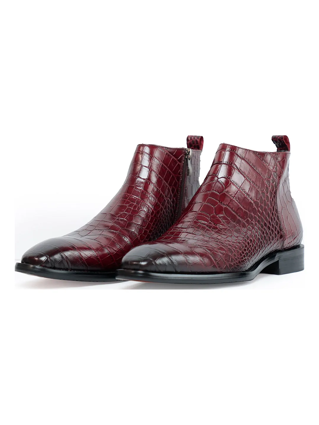 Antilia Croco Burgundy Boots