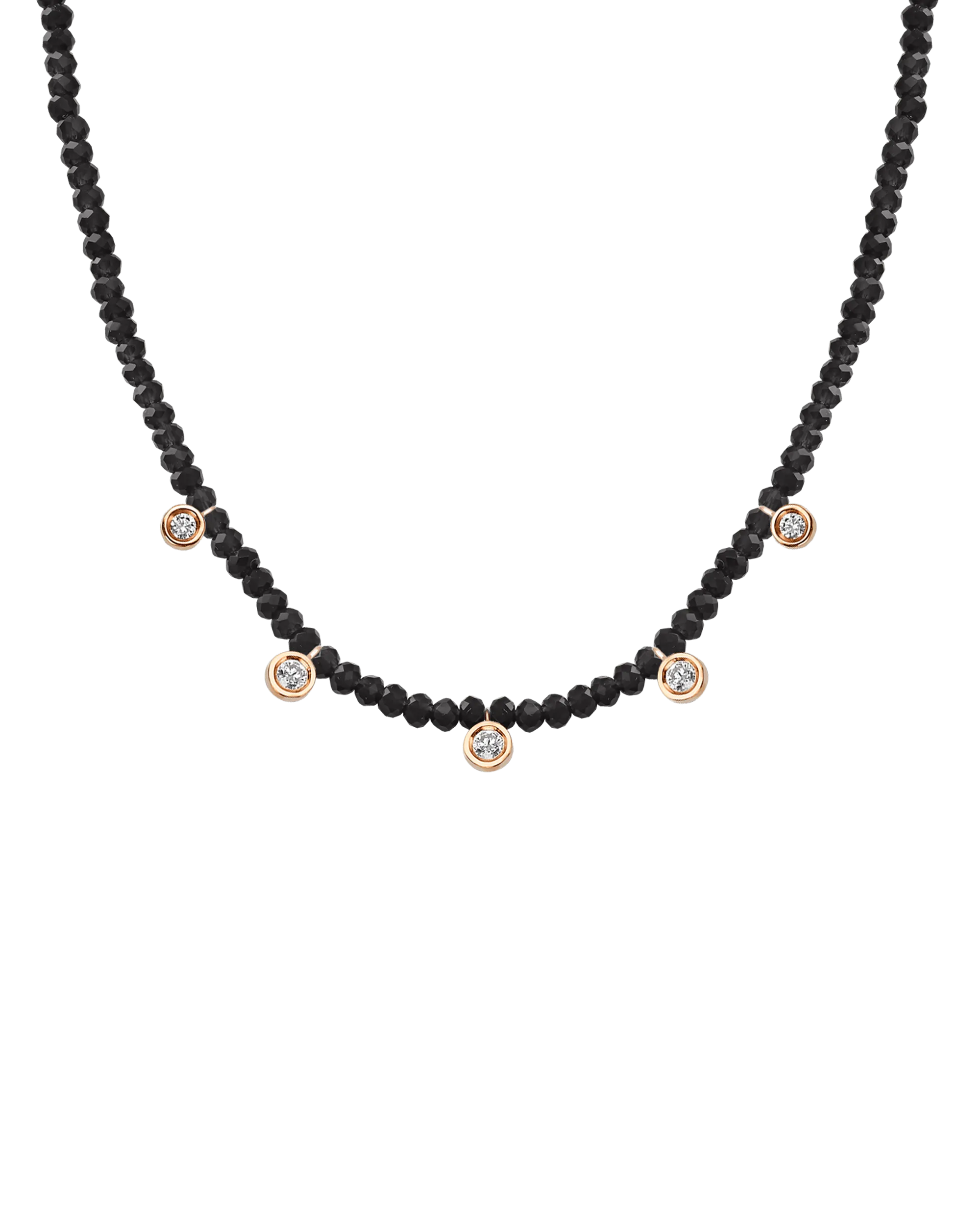 Apatite Gemstone & Five diamonds Necklace - 14K Yellow Gold