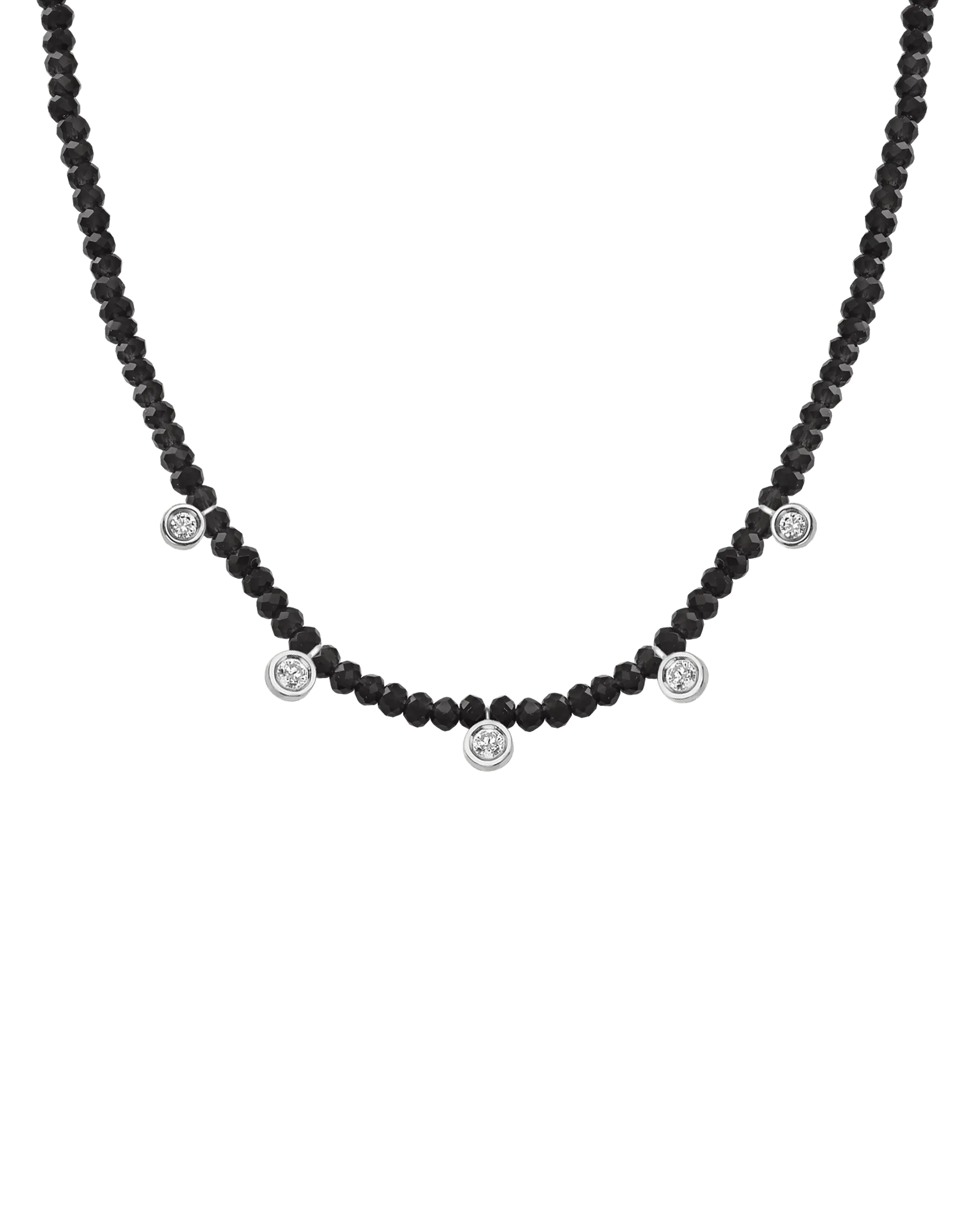 Apatite Gemstone & Five diamonds Necklace - 14K Yellow Gold