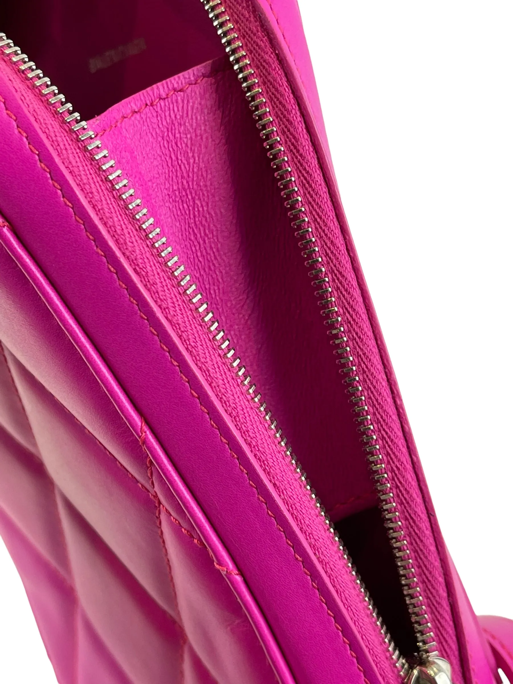 Balenciaga Hot Pink Leather Mini Crossbody