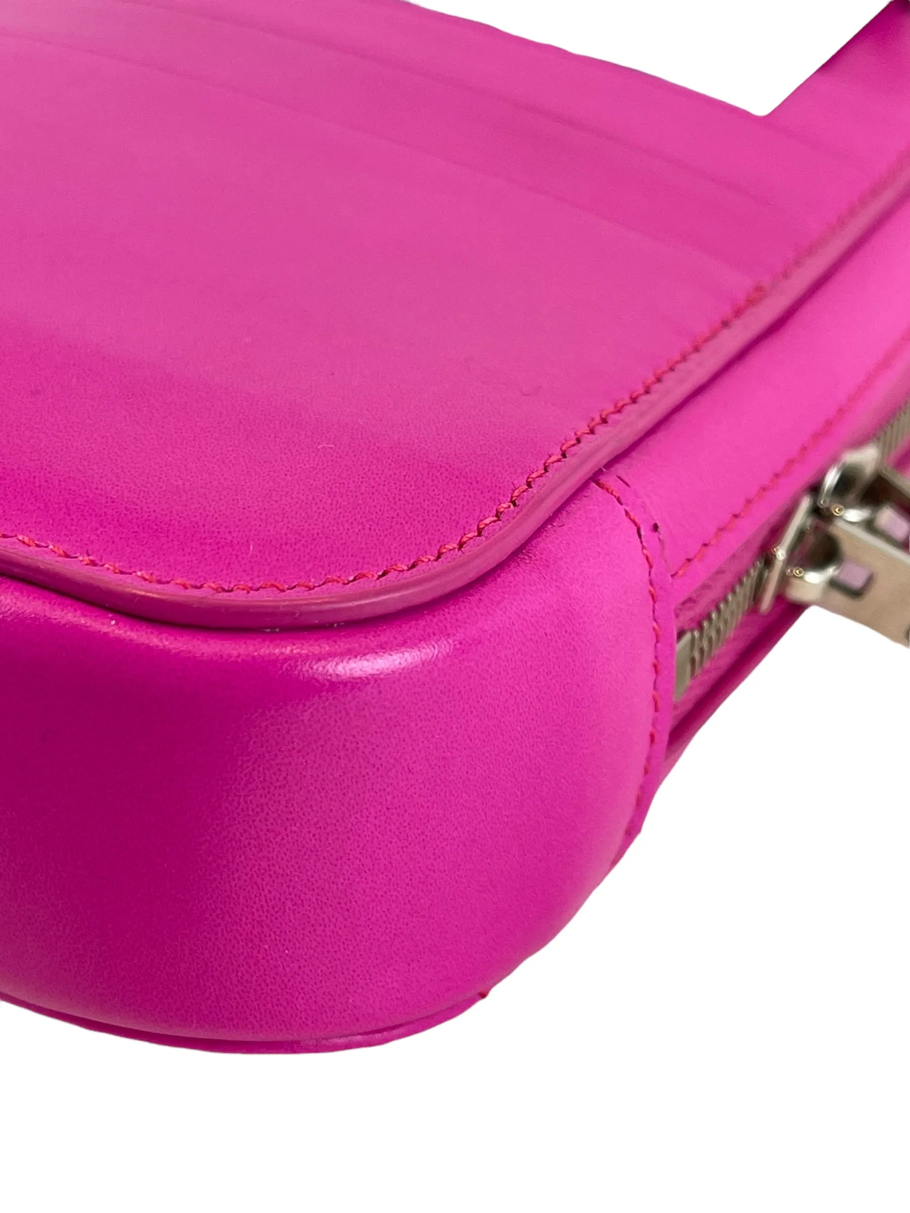 Balenciaga Hot Pink Leather Mini Crossbody