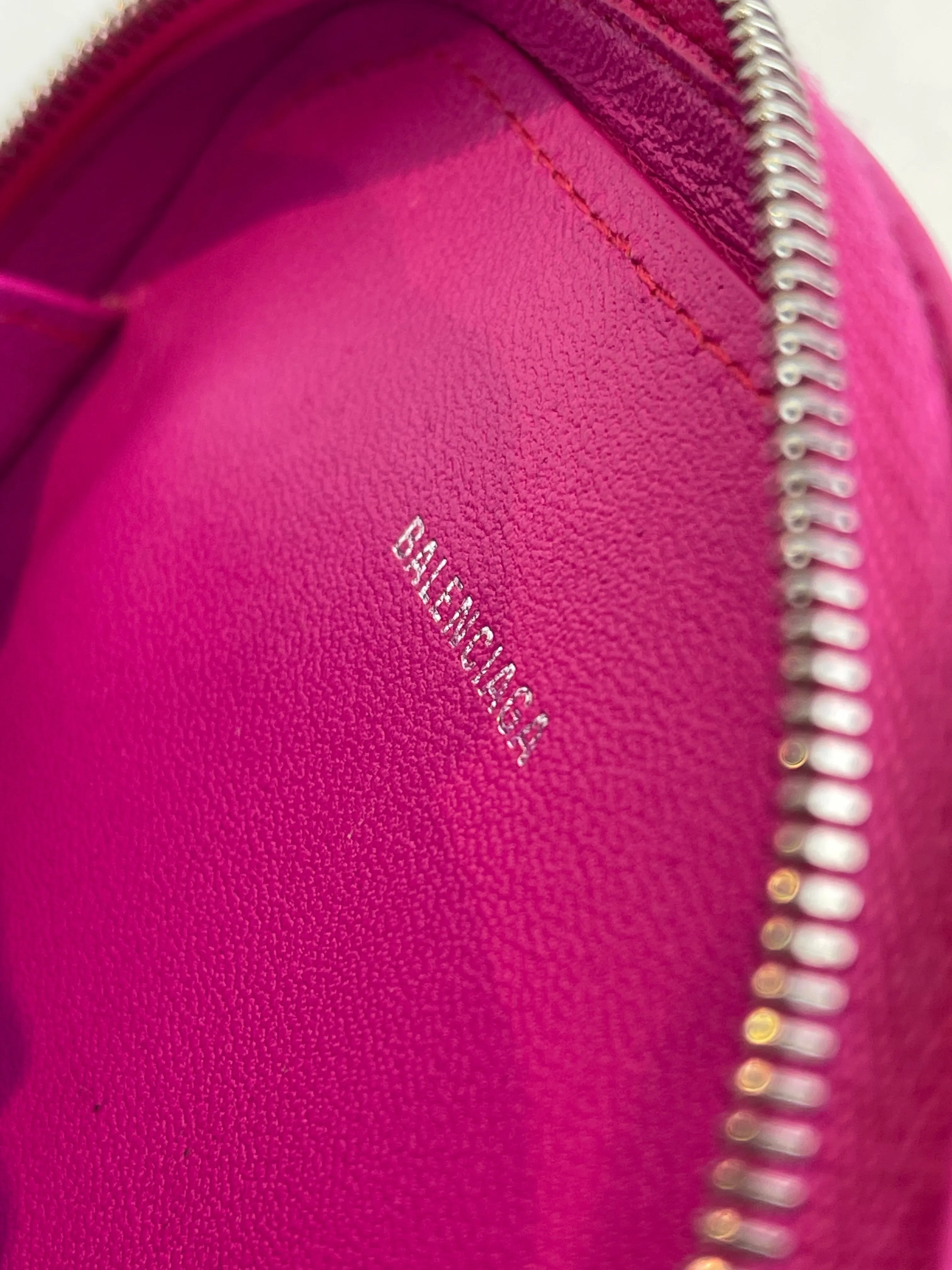 Balenciaga Hot Pink Leather Mini Crossbody