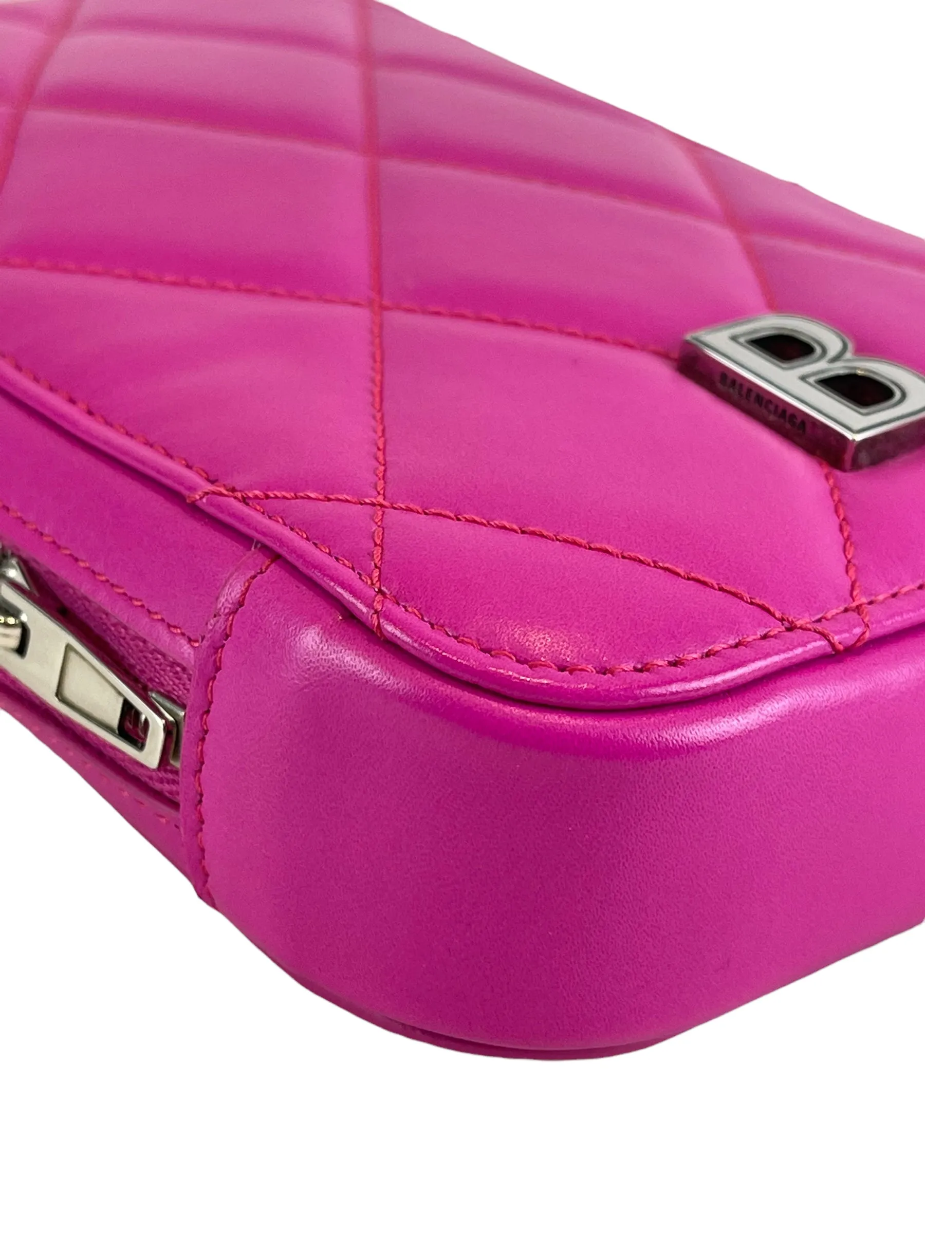 Balenciaga Hot Pink Leather Mini Crossbody