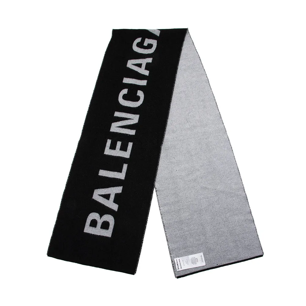 Balenciaga Wool Logo Macro Scarf