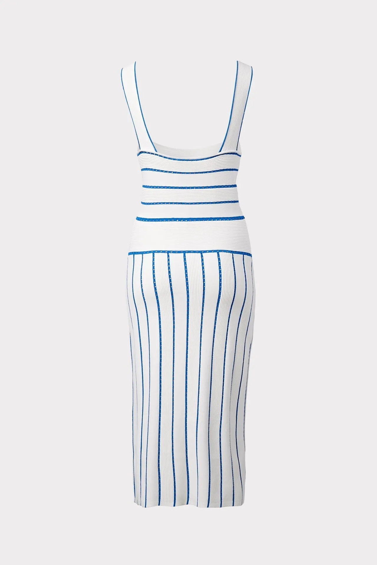 Bicolor Stripe Fit & Flounce Dress