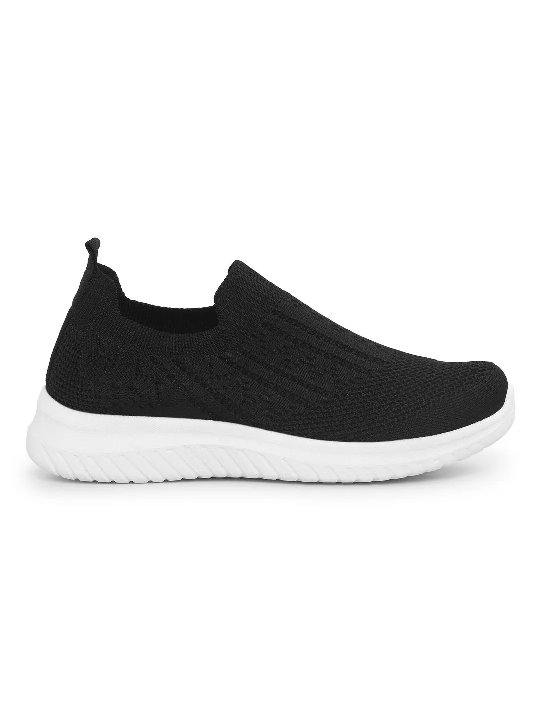 Black Knitted Slip-On Sneakers