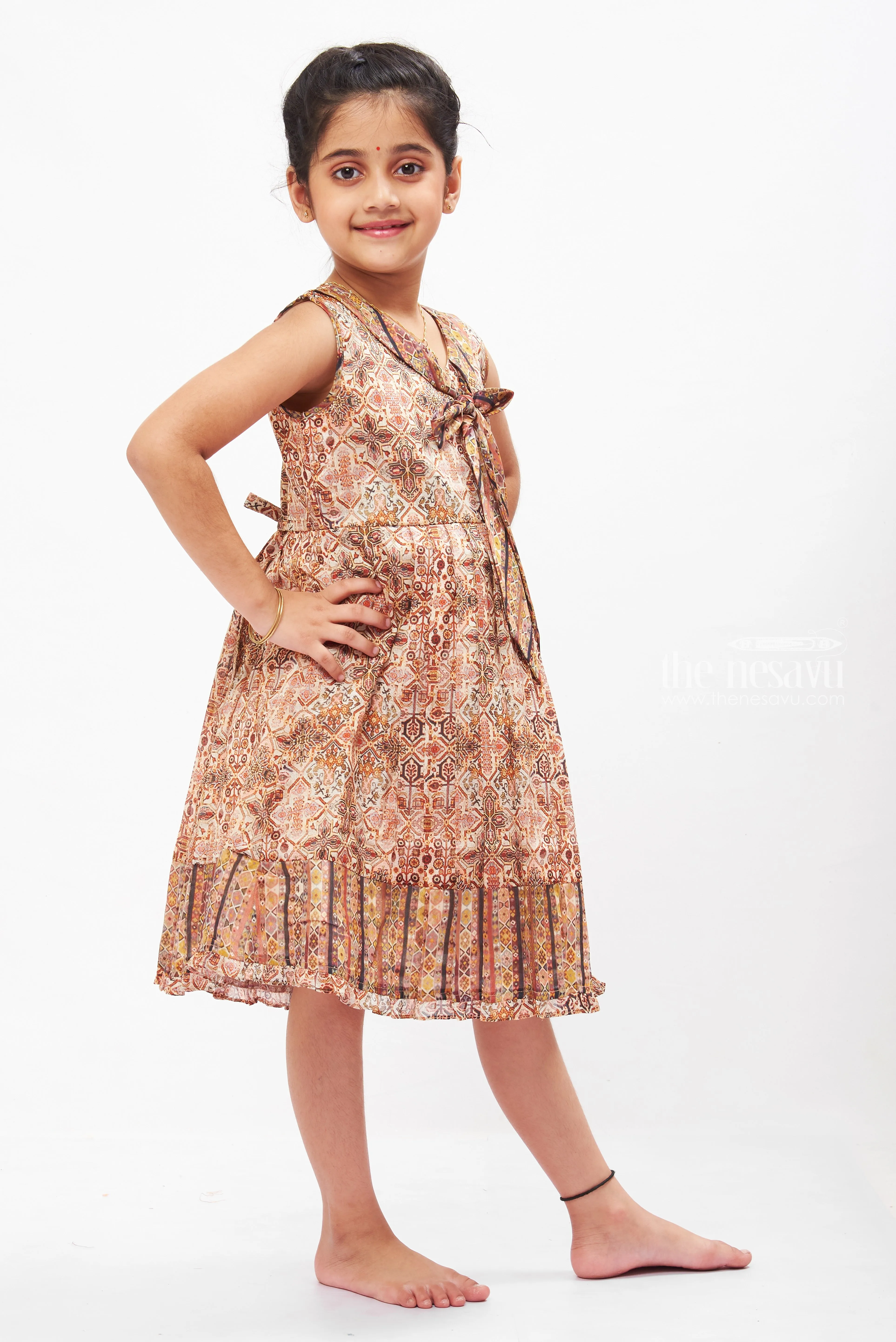 Bohemian Charm Cotton Frock for Girls