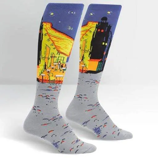 Café Terrace At Night Women's Knee High Sock