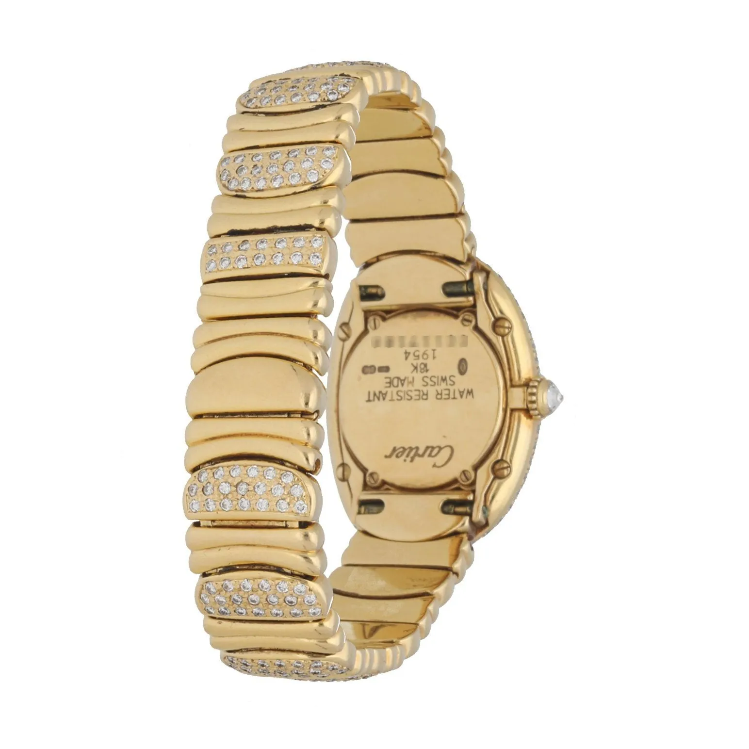 Cartier Baignoire 1954 18K Yellow Gold Diamond Ladies Watch