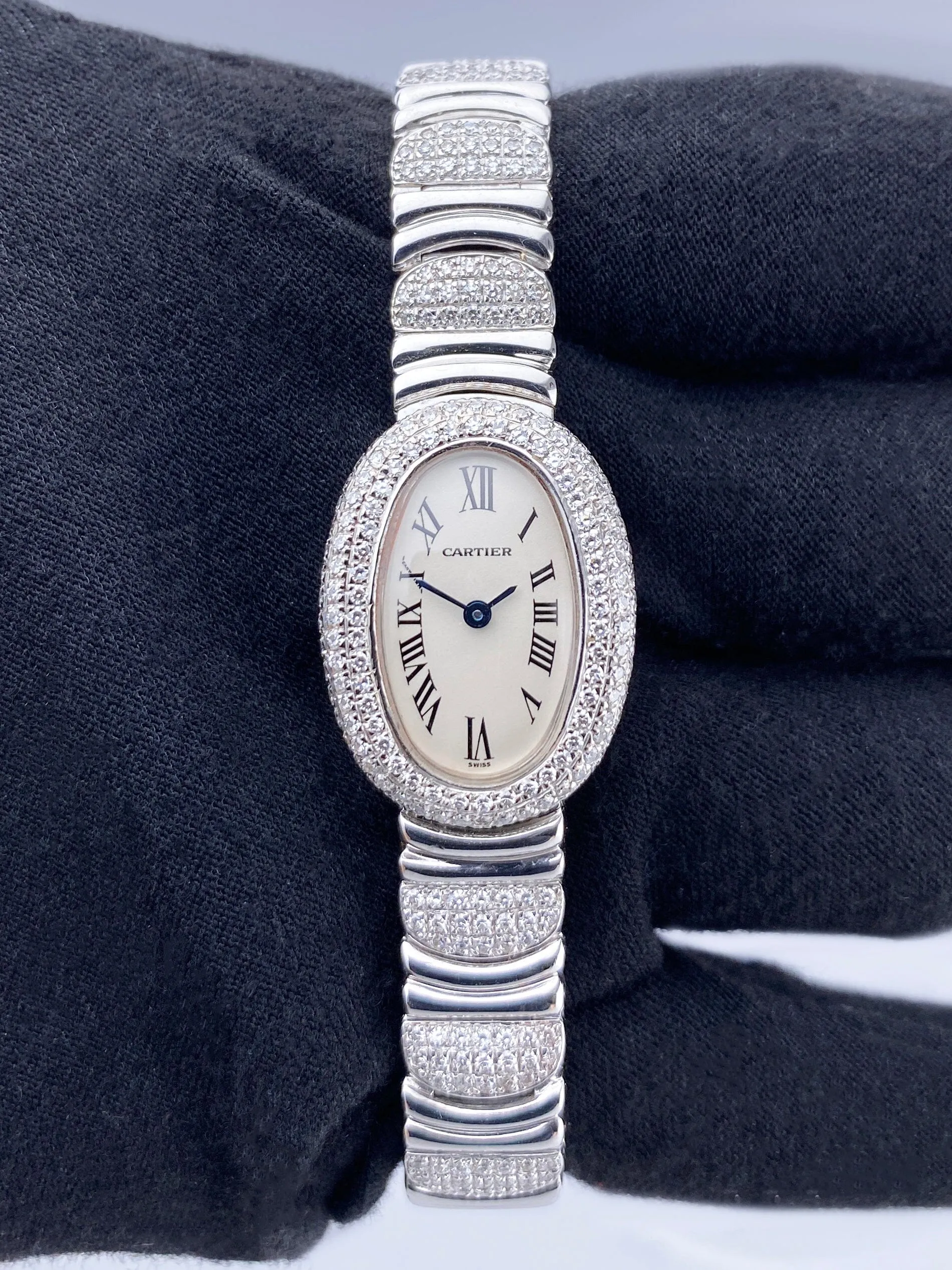 Cartier Baignoire Mini W1518956 Diamond White Gold Ladies Watch