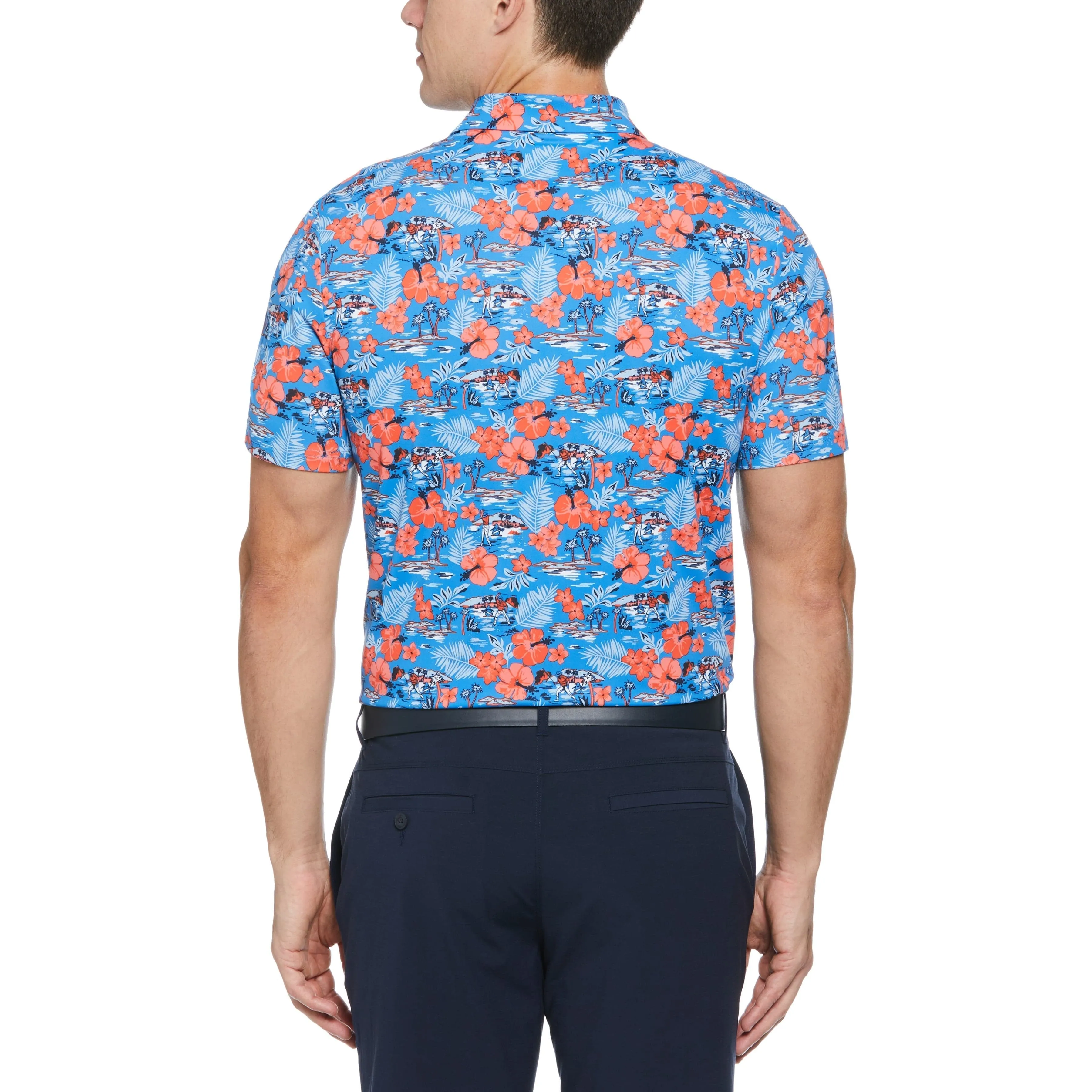 Chi Chi Allover Floral Print Golf Polo