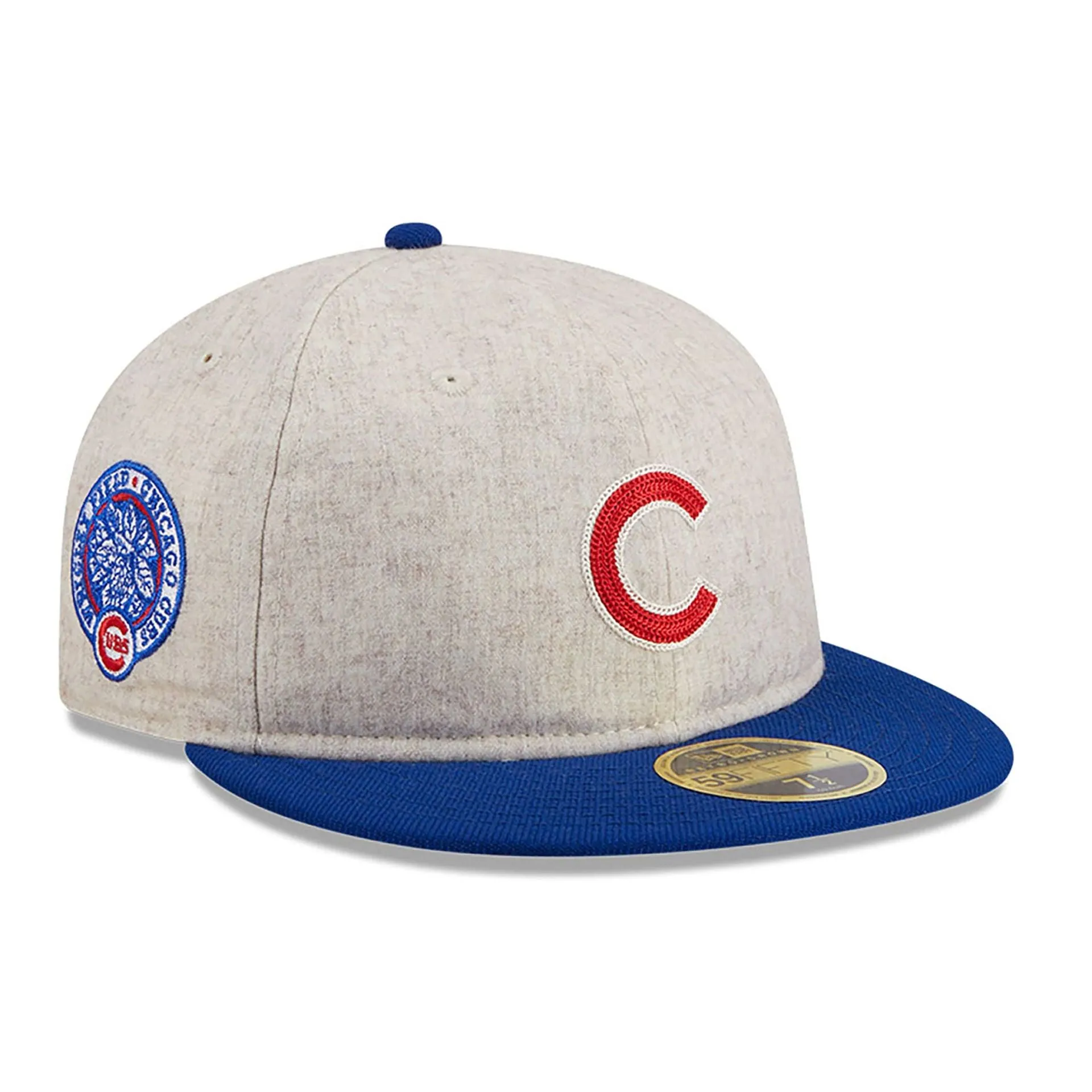 Chicago Cubs Melton Wool Light Beige Retro Crown 59FIFTY Fitted Cap