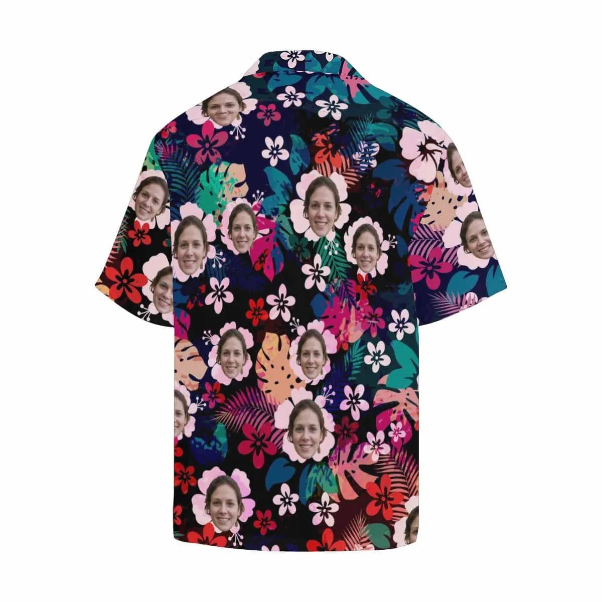 Create Your Own Hawaiian Shirt with Face Flower Cluster Personalized Face Tropical Aloha Shirt for Boyfriend or Husband