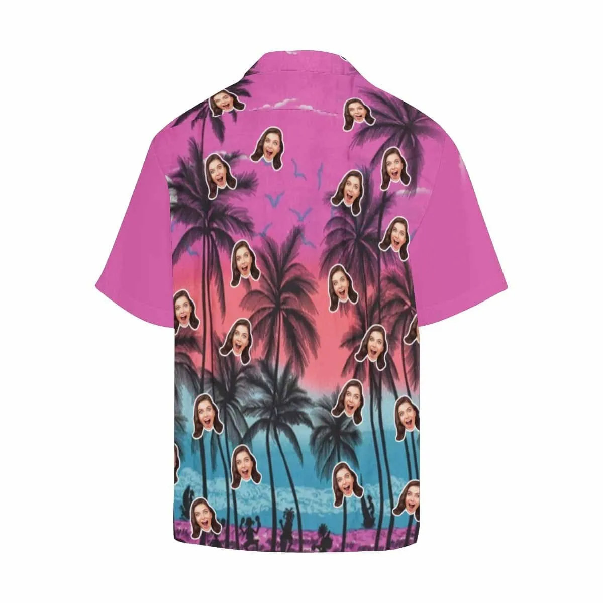 Custom All Over Print Hawaiian Shirt with Face Coconut Tree Create Your Own Hawaiian Shirt