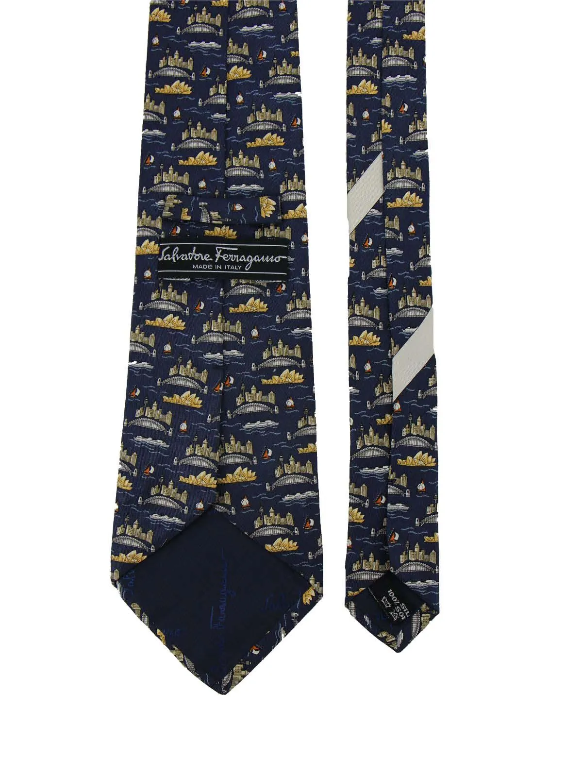 Designer Vintage Sydney Harbourfront Silk Tie