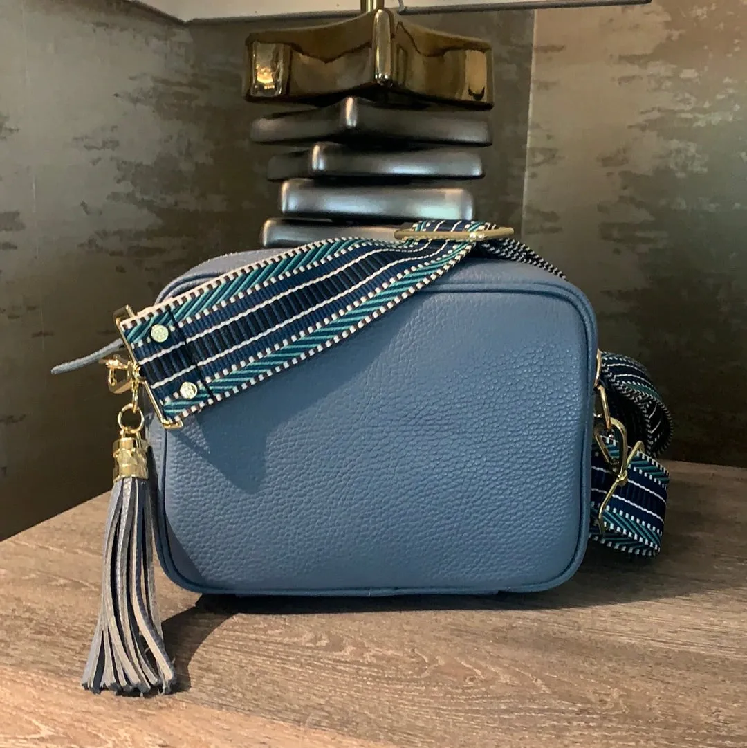 Elie Beaumont Lt Blue Leather Crossbody Bag