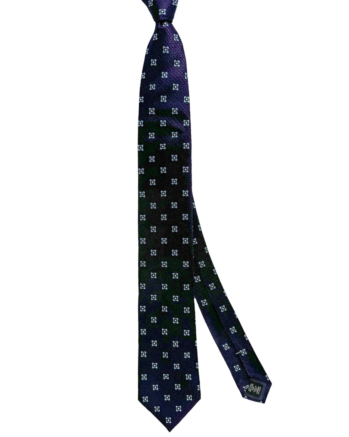 Ermenegildo Zegna Tie Purple Black Sky Blue Geometric - 100 Fili