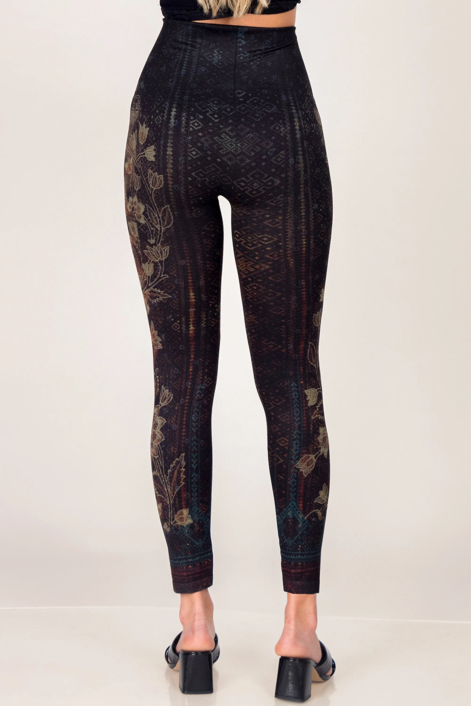 Fall Boho Floral Vine Tapestry Legging