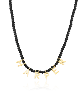 Gemstone & Initial Necklace - 18K Gold Vermeil