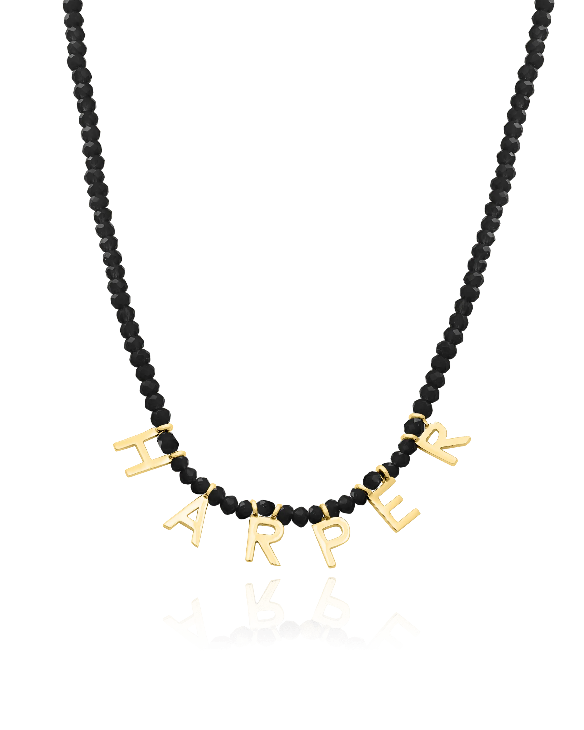 Gemstone & Initial Necklace - 18K Gold Vermeil