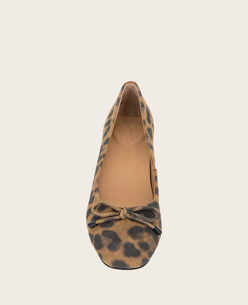 GENTLE SOULS - Lancine Suede Leopard Bow Heel