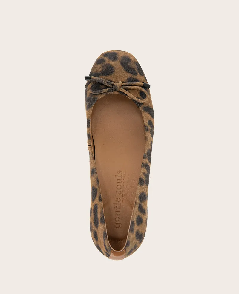 GENTLE SOULS - Lancine Suede Leopard Bow Heel