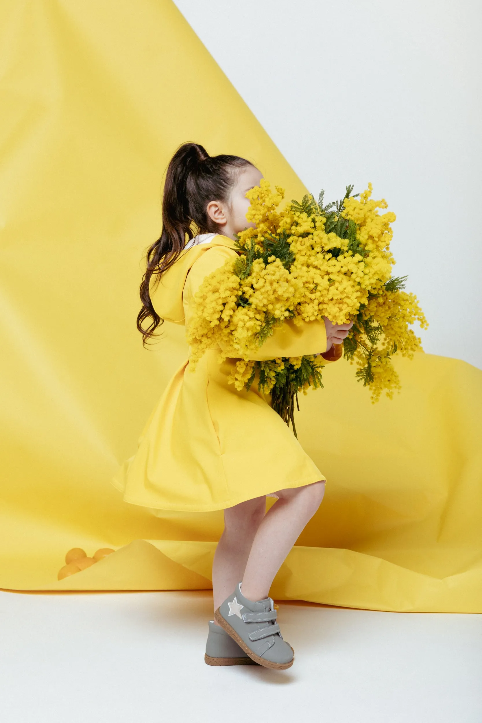 Girls' Yellow Coat with Hood | 'Yellow Sun'