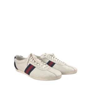 Gucci White Guccissima Web Sneakers - Size 40.5