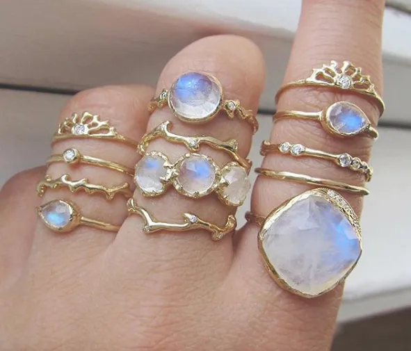 Haku Lei Moonstone Ring