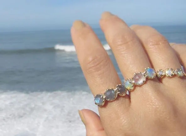 Haku Lei Moonstone Ring