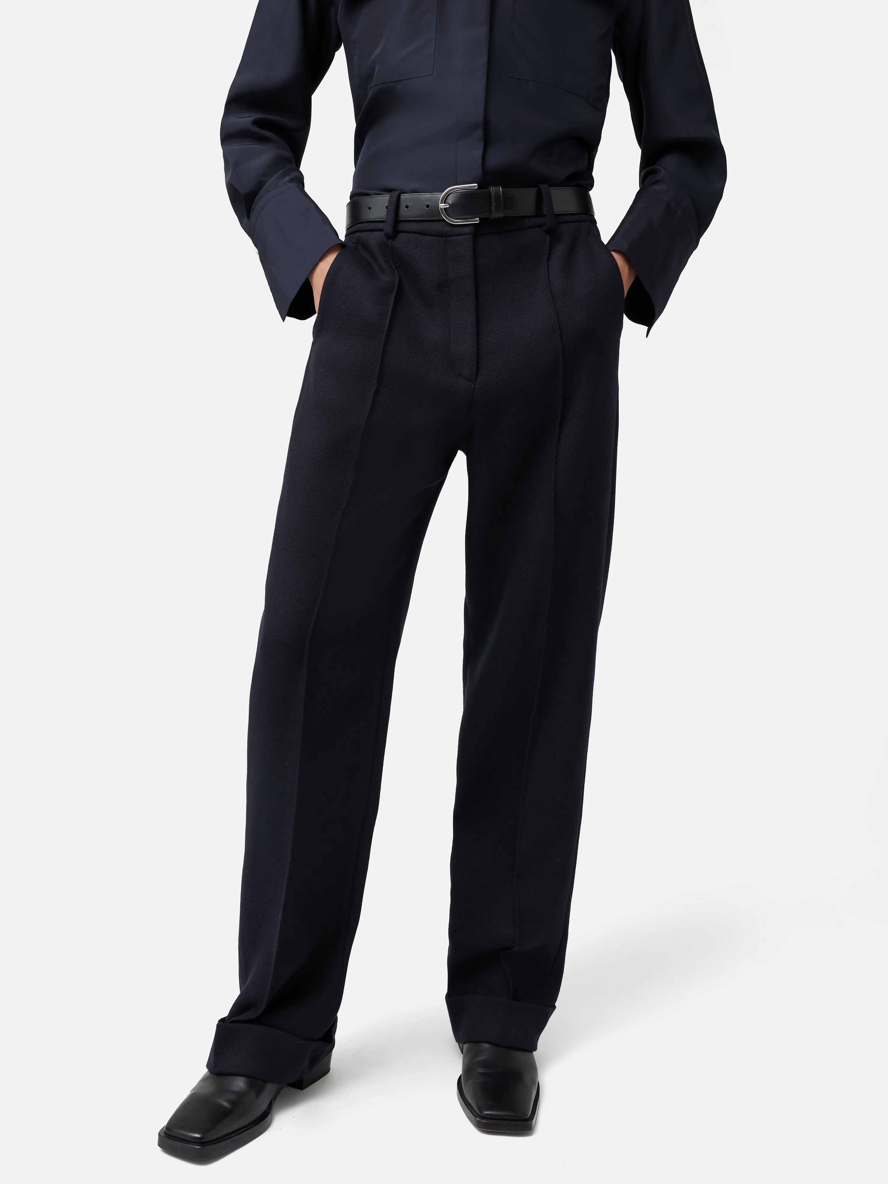 Harley Turn Up Trouser | Navy