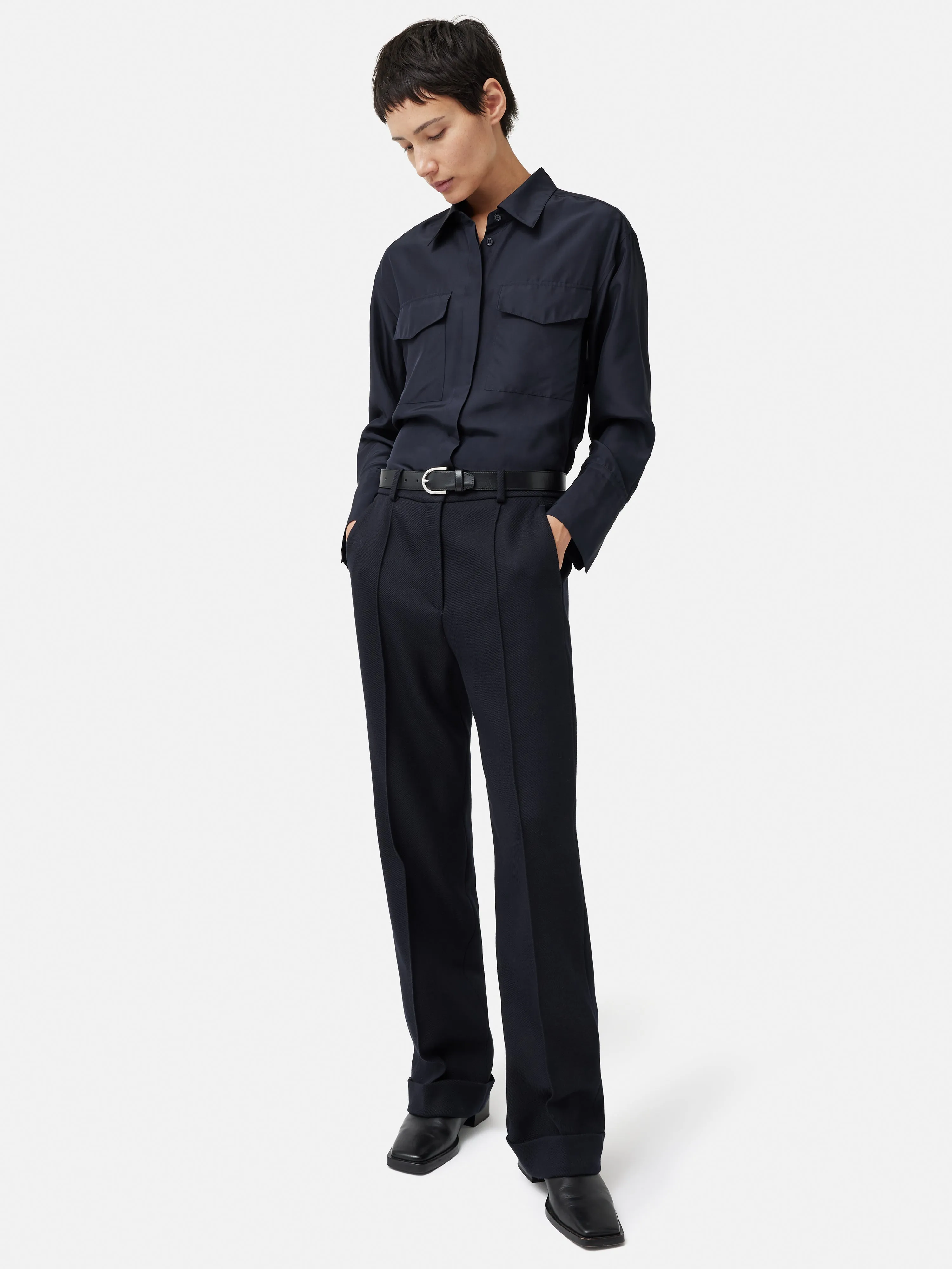 Harley Turn Up Trouser | Navy