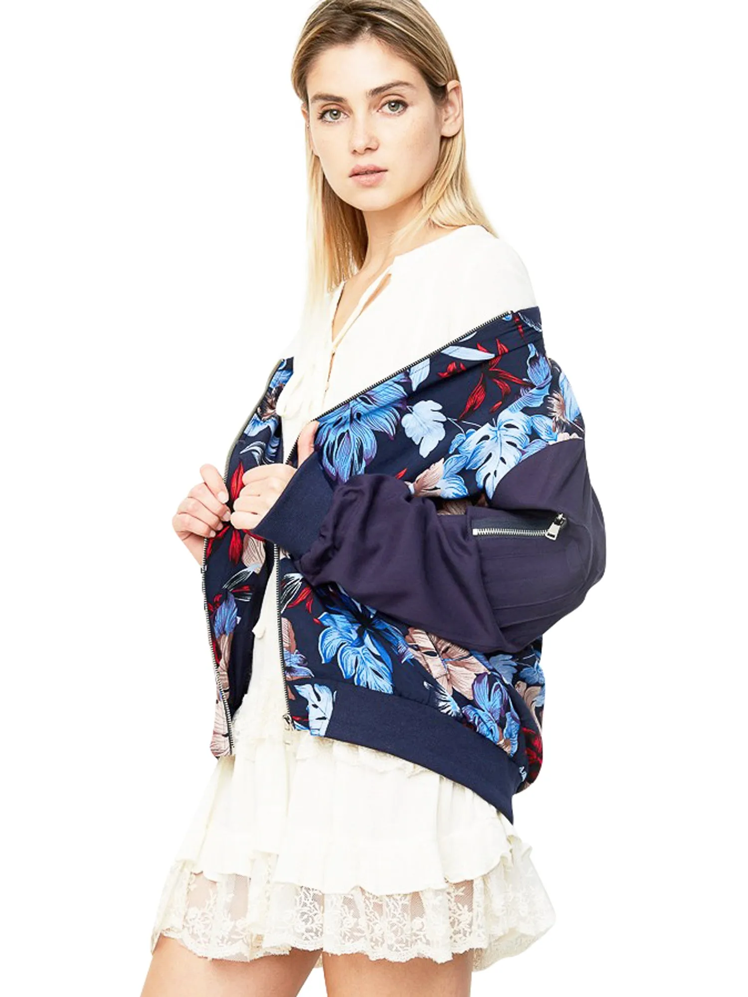 Hayden Hawaiian Floral Bomber Jacket