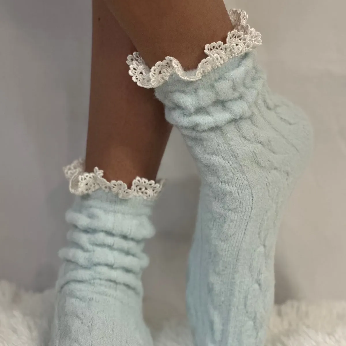 HEAVENLY ultra soft lace sock - blue