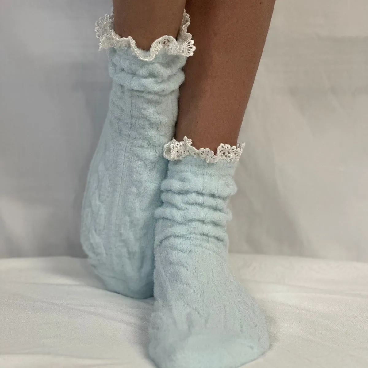 HEAVENLY ultra soft lace sock - blue