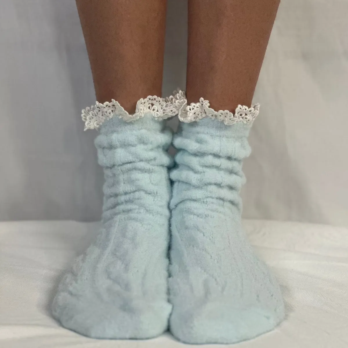 HEAVENLY ultra soft lace sock - blue