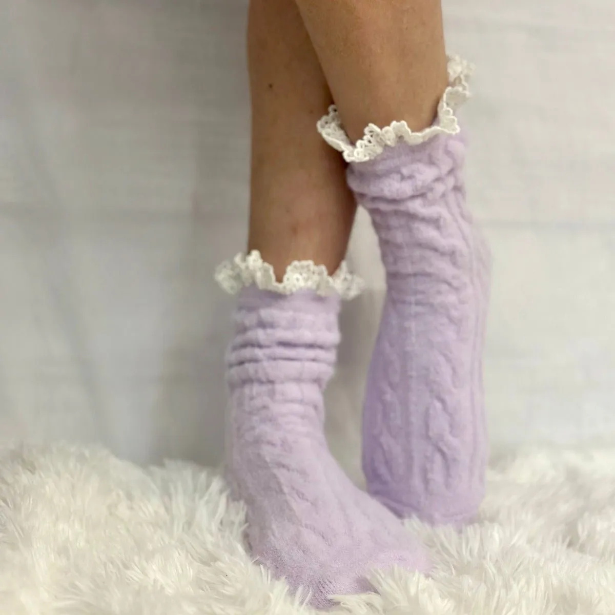 HEAVENLY ultra soft lace sock - lavender